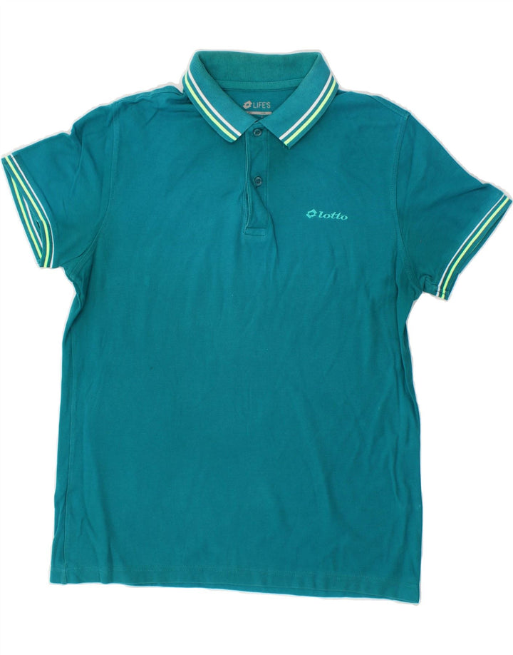 LOTTO Mens Polo Shirt Medium Turquoise Cotton Vintage Lotto and Second-Hand Lotto from Messina Hembry 
