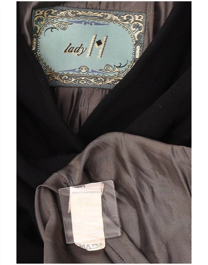 LADY H. Übergroßer Damenmantel IT 49 XL Schwarze Lammwolle