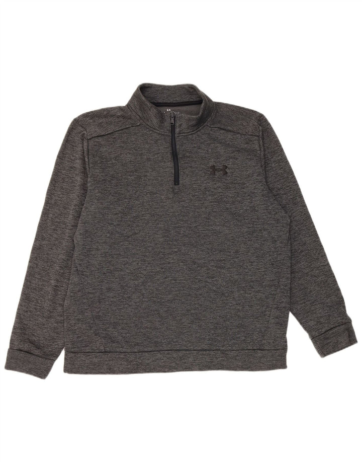 Under Armour Herren-Sweatshirt mit Reißverschluss, XL, grau geflecktes Polyester