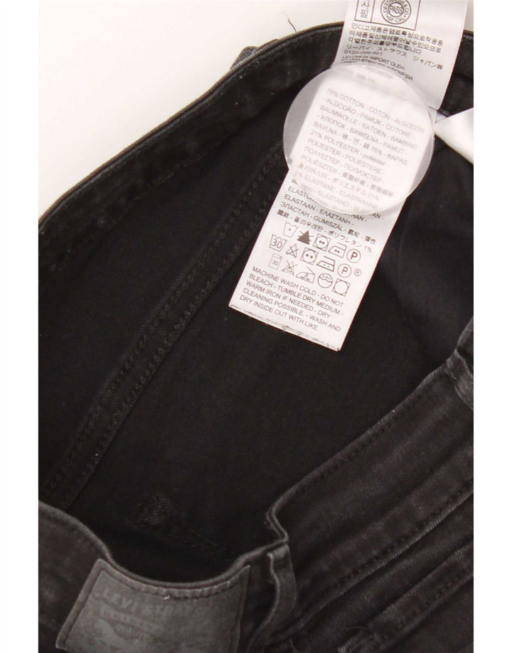 Levi's Damen 712 Slim Jeans W27 L30 Schwarz Baumwolle