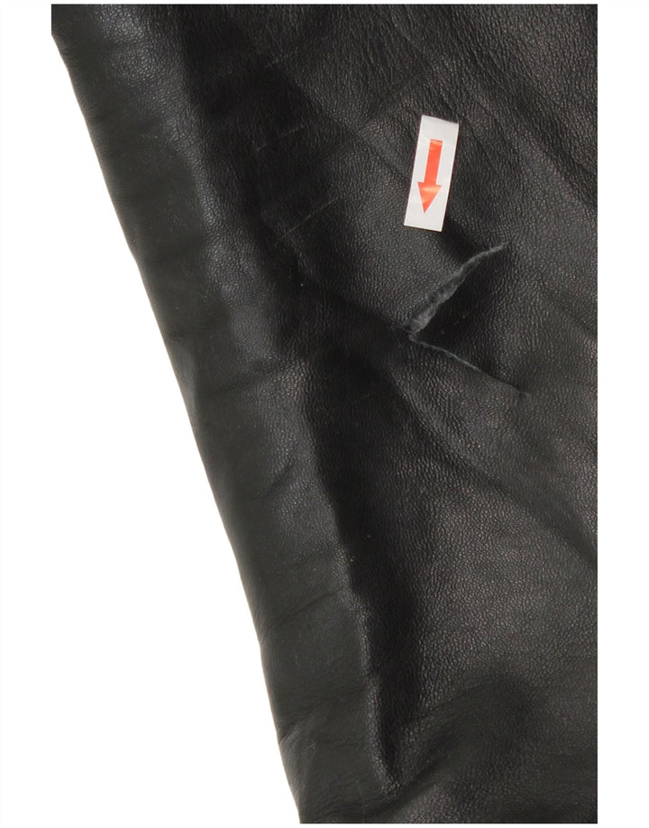 Rochas Herren Lederjacke UK 40 Großes schwarzes Leder