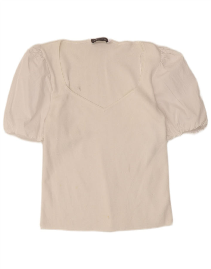 MINT VELVET Damen Blusentop UK 12 Mittelweiß Modal