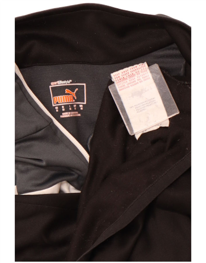 PUMA Herren-Pullover-Trainingsanzugoberteil mit Reißverschluss, Mittelschwarz, Farbblock