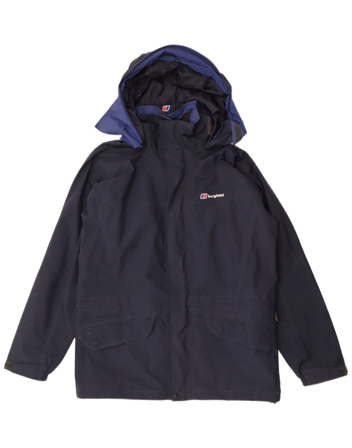 Berghaus Herren-Regenjacke mit Kapuze, UK 38, mittelmarineblau, Polyester