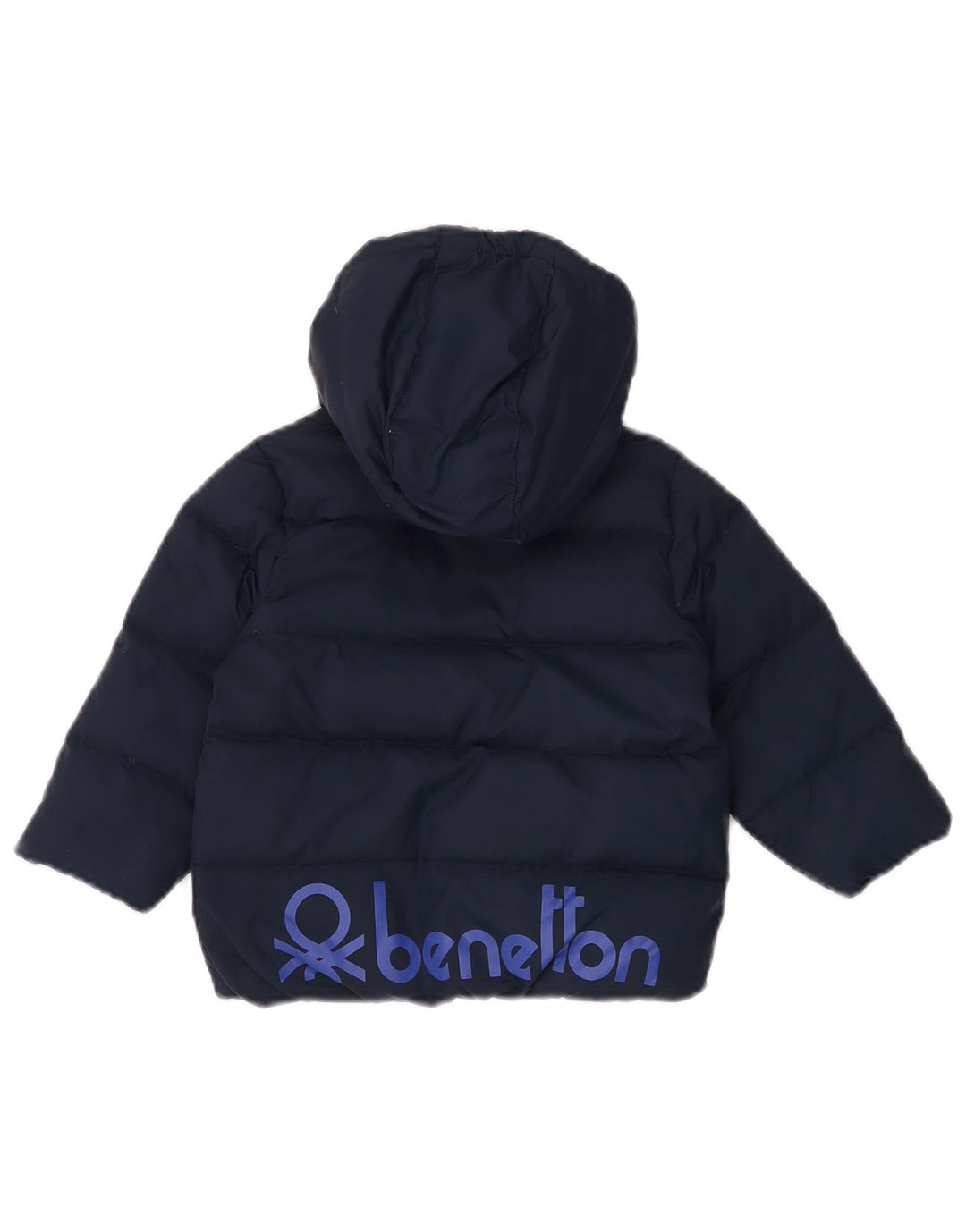 Benetton Wattierte Jacke mit grafischer Kapuze für Jungen, 5–6 Jahre, Marineblau