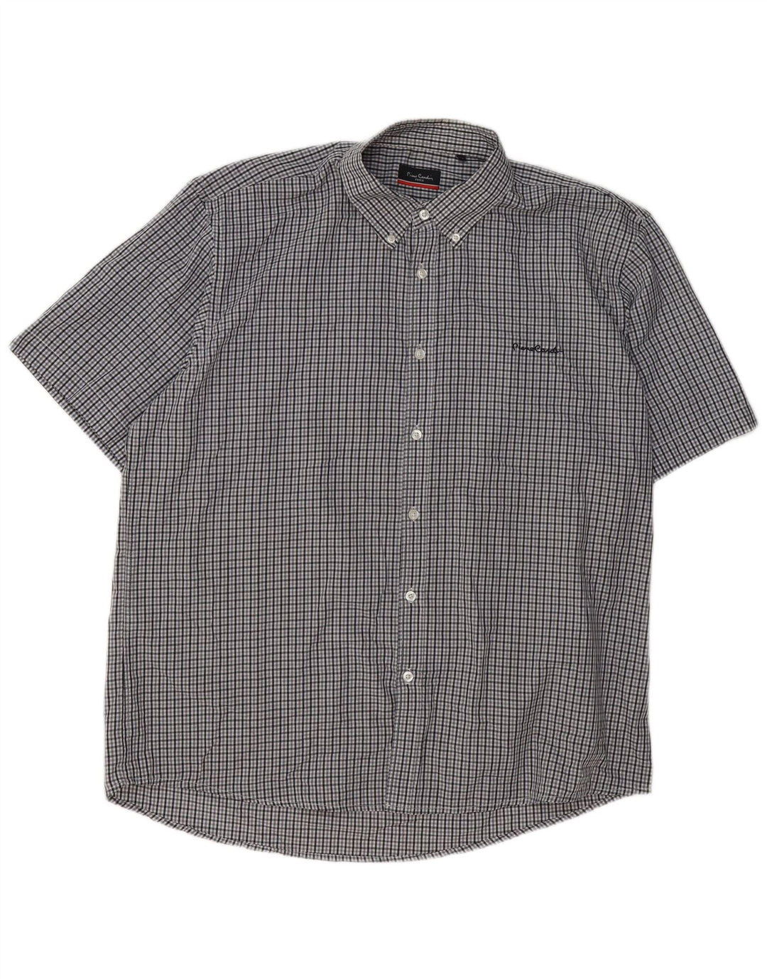 Pierre Cardin Herren-Hemd mit normaler Passform, 3XL, grau kariert, Polyester