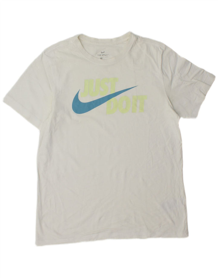 Nike Herren-T-Shirt mit Grafik, Größe L, aus weißer Baumwolle