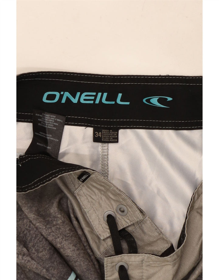 O'Neill Herren-Badeshorts, groß, grau gestreift, Polyester, Strand