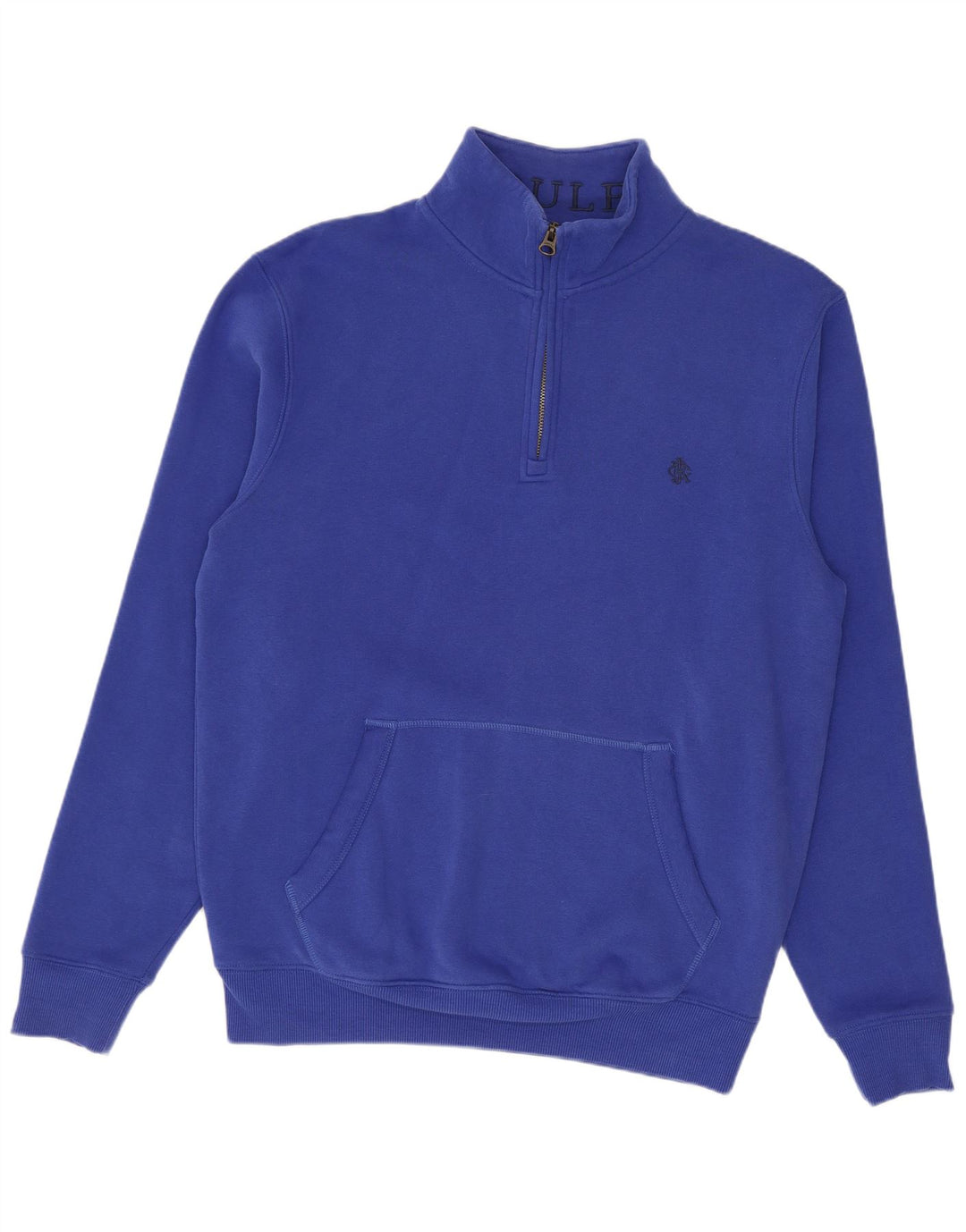 Joules Herren-Sweatshirt mit Reißverschluss am Hals, klein, aus blauer Baumwolle
