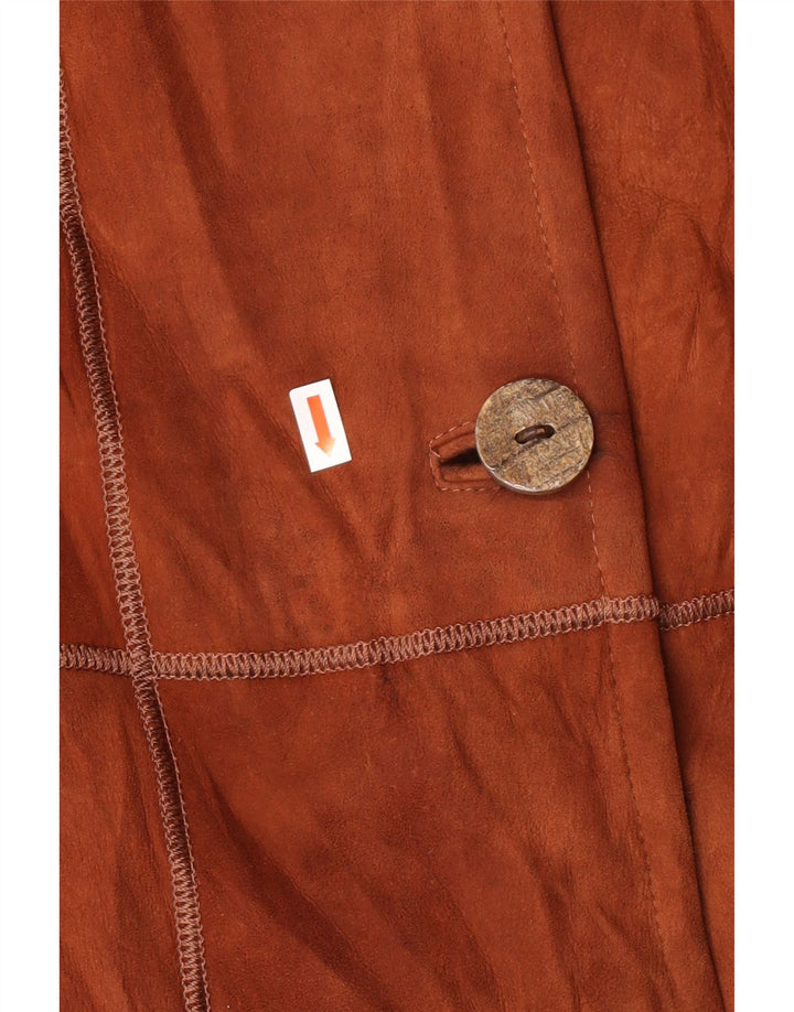 VINTAGE Damen Lammfellmantel IT 44 Mittelbraunes Leder