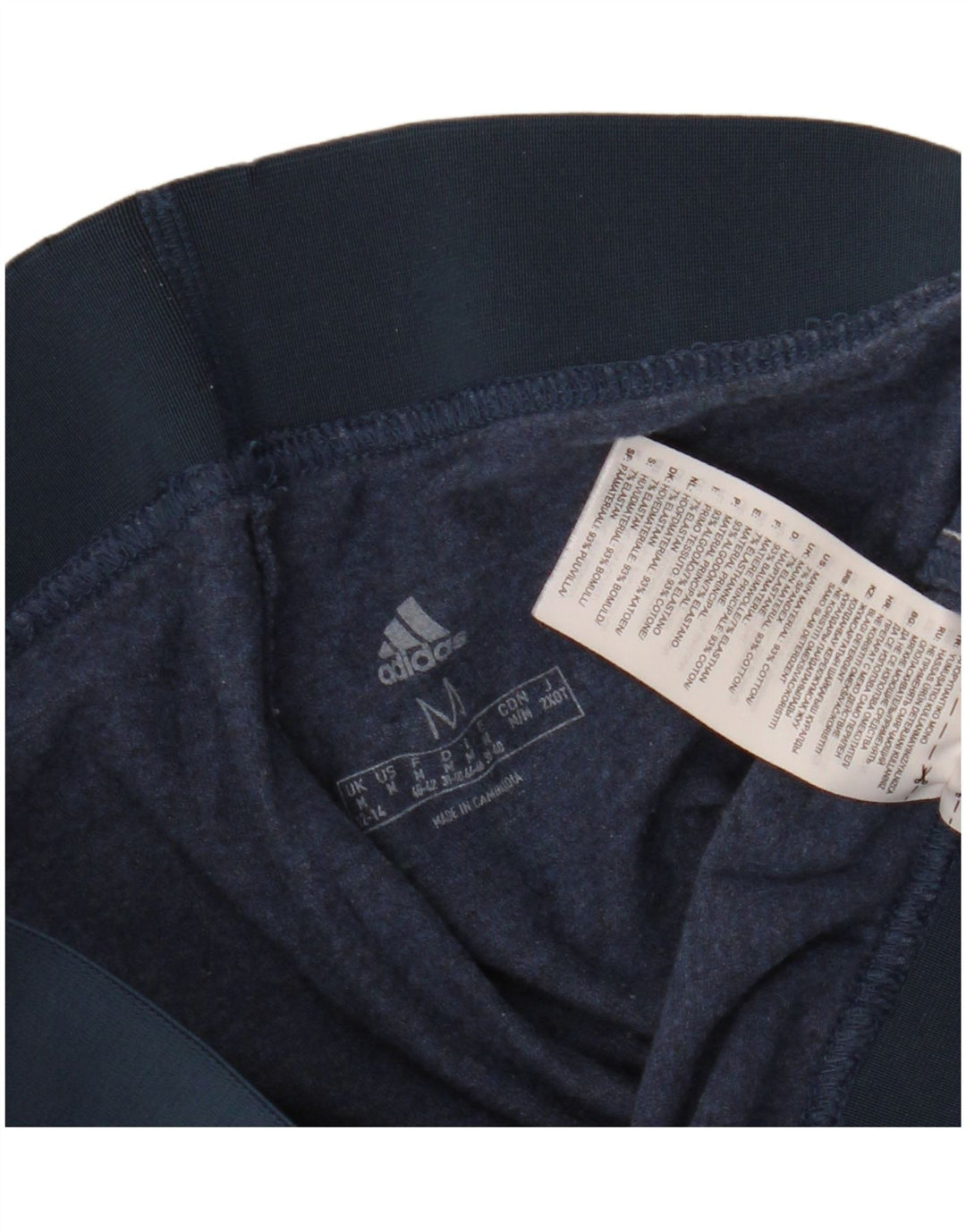 Adidas Damen Leggings UK 12/14 Medium Marineblau Baumwolle