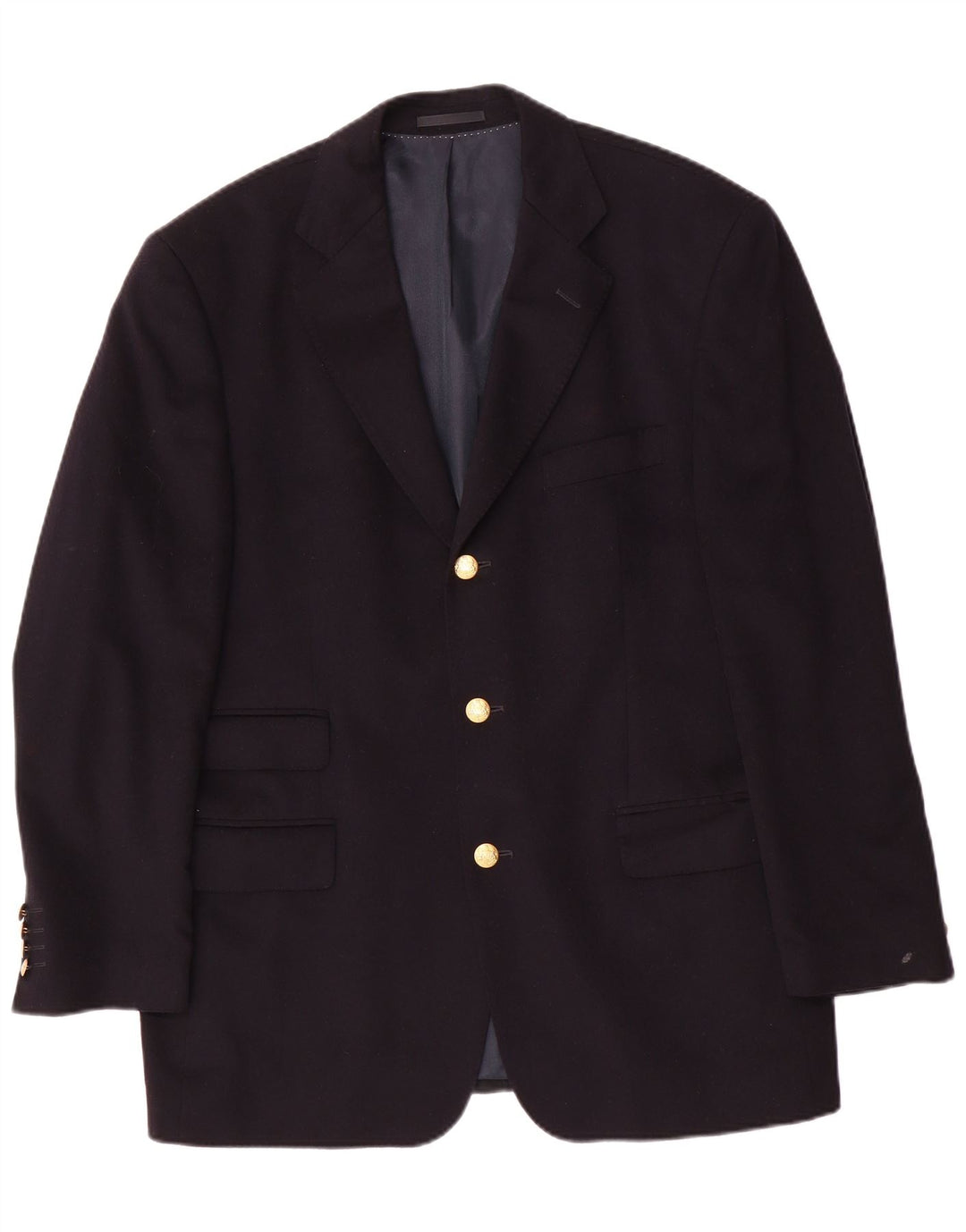 Daniels & Korff Herren-Blazer mit 3 Knöpfen, IT 50, groß, marineblau, Kaschmir