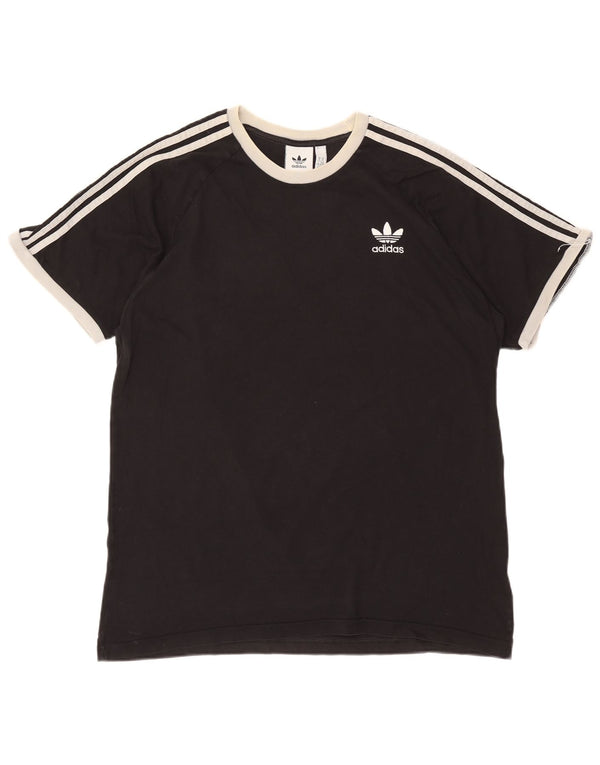 Adidas Herren T-Shirt Top XL Schwarz Colourblock Baumwolle