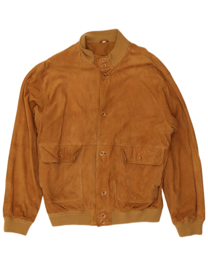 Vintage Herren Wildleder Bomberjacke IT 56 3XL Braunes Leder