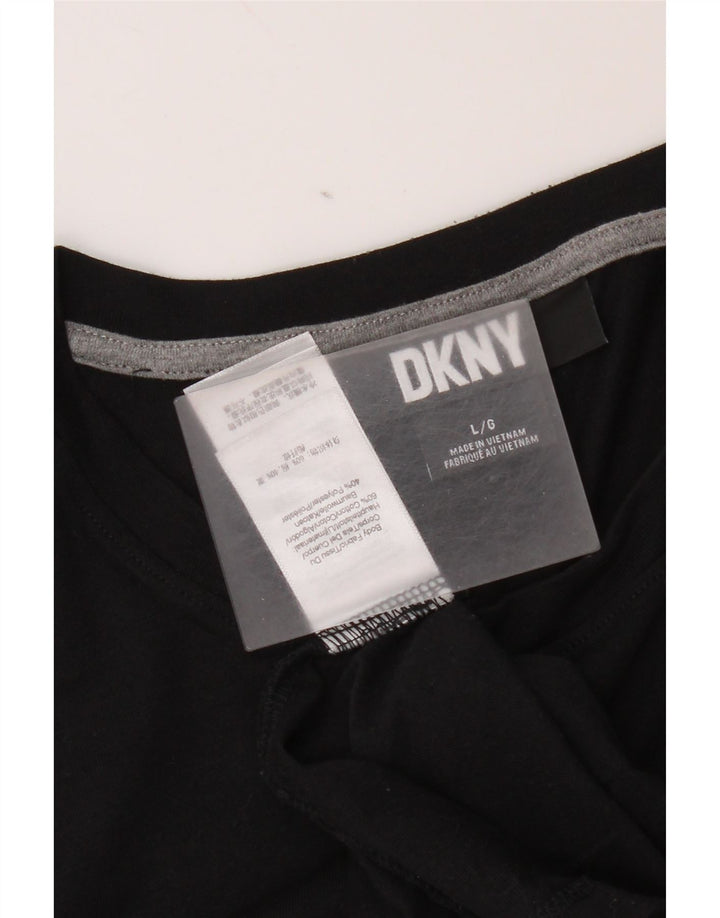 Dkny Herren T-Shirt Top Large Schwarz Baumwolle