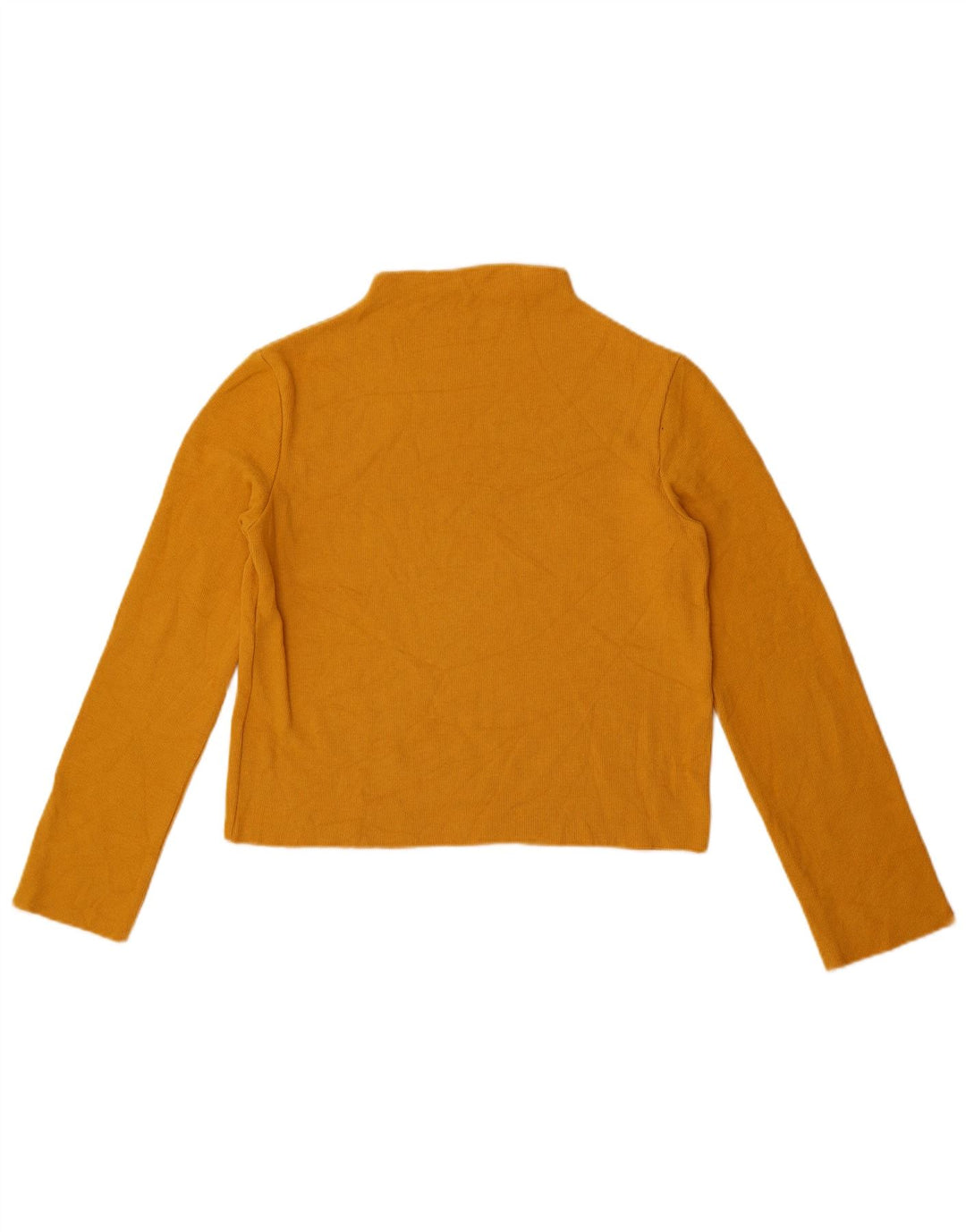 Zara Damen Crop Rollkragenpullover Pullover UK 12 Mittelgelb