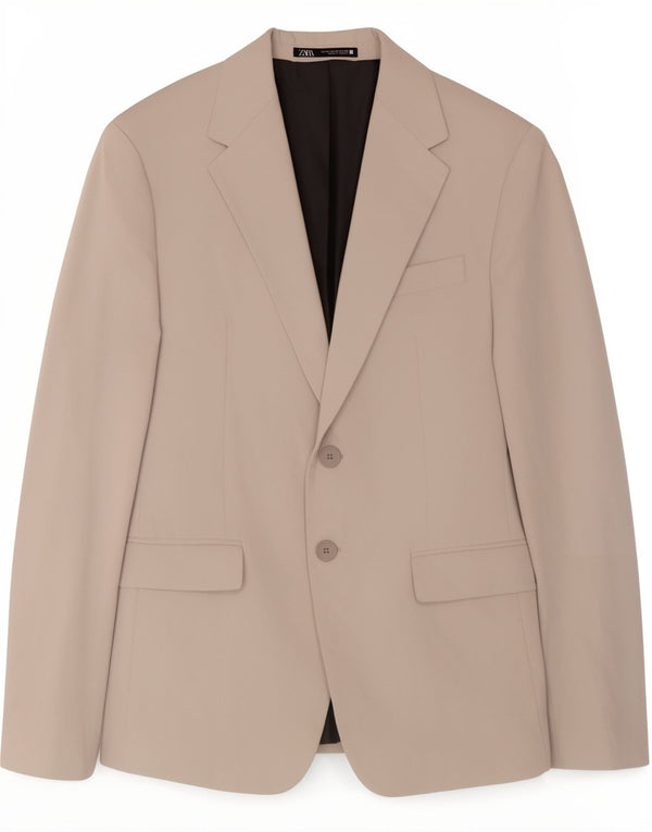 Zara Herren-Blazer mit 2 Knöpfen, EU 46, klein, graue Viskose, klassisch
