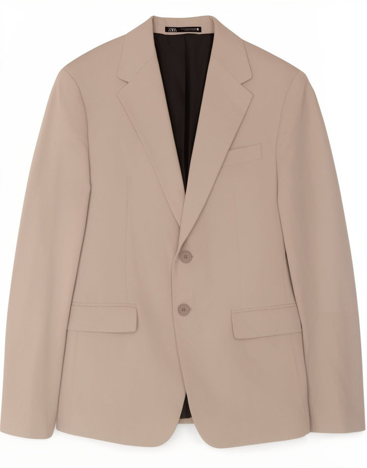 Zara Herren-Blazer mit 2 Knöpfen, EU 46, klein, graue Viskose, klassisch