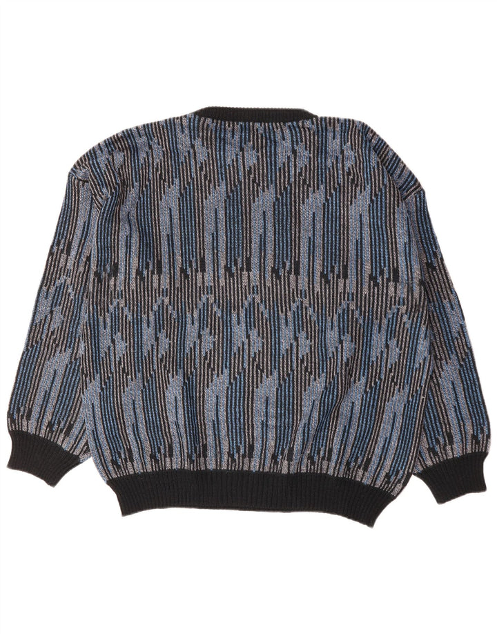 Mark Astor Herren-Pullover mit Rundhalsausschnitt, XL, blau gestreift, Polyacryl