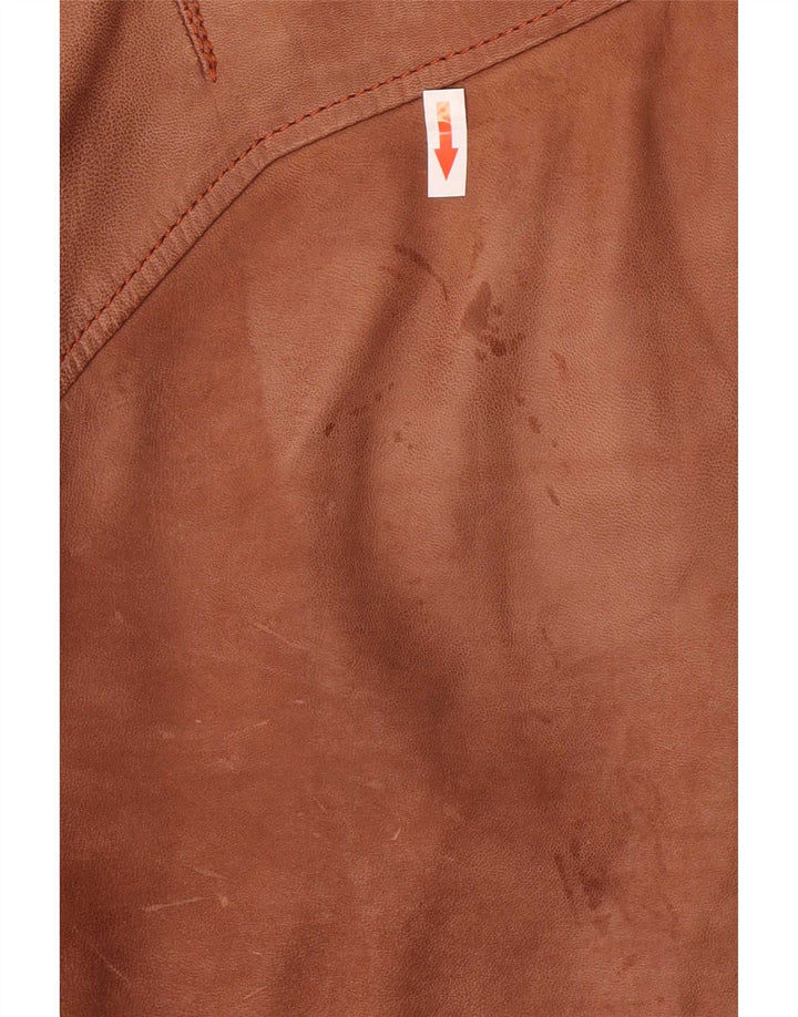 G-Star Herren Wildleder Bikerjacke UK 40 Großes braunes Leder
