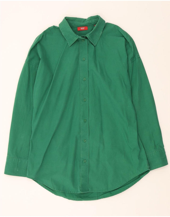 ESPRIT Womens Oversized Shirt UK 10 Small Green Cotton Vintage Esprit and Second-Hand Esprit from Messina Hembry 