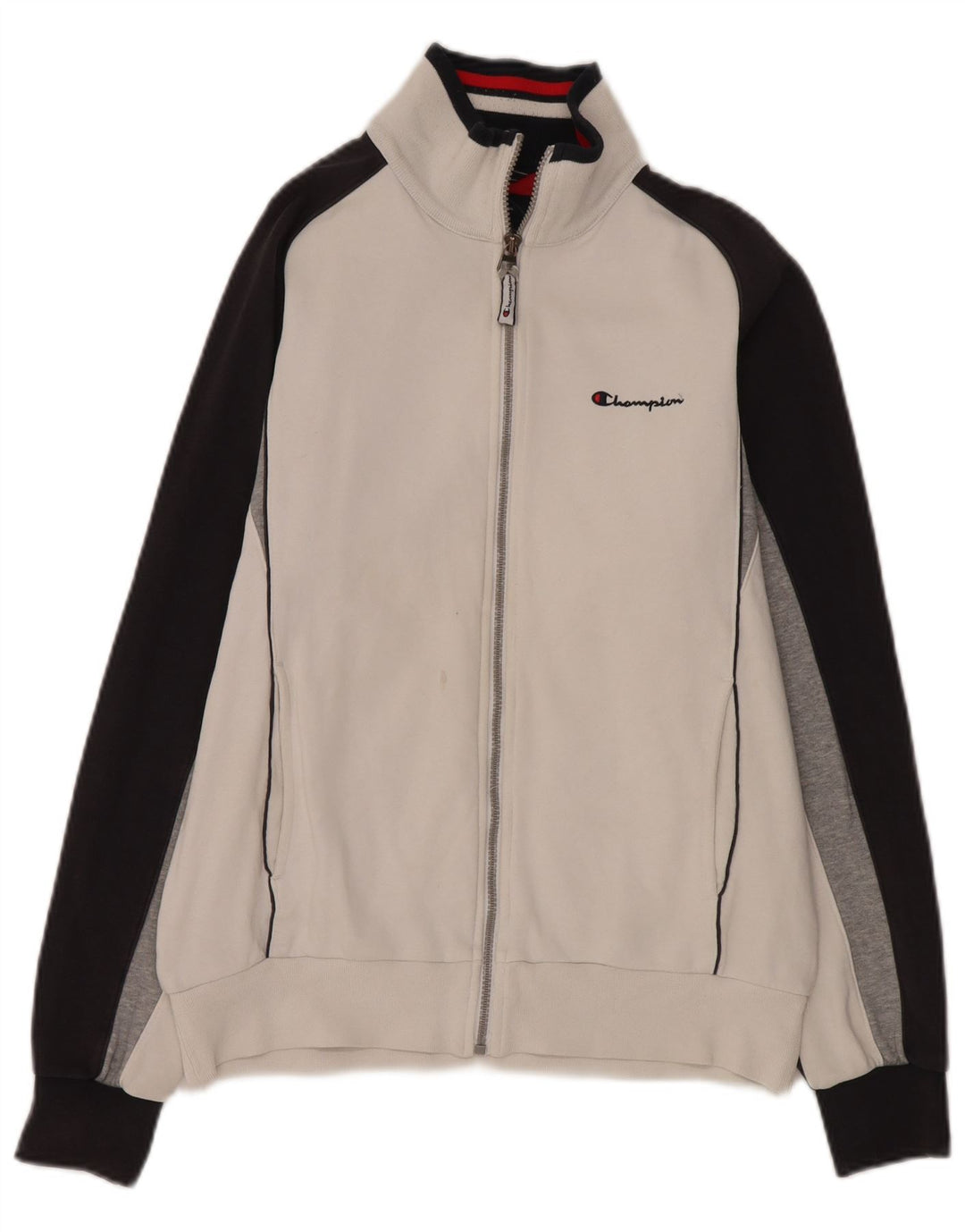 Champion Herren-Trainingsanzug-Oberjacke, mittelweiße Colourblock-Baumwolle