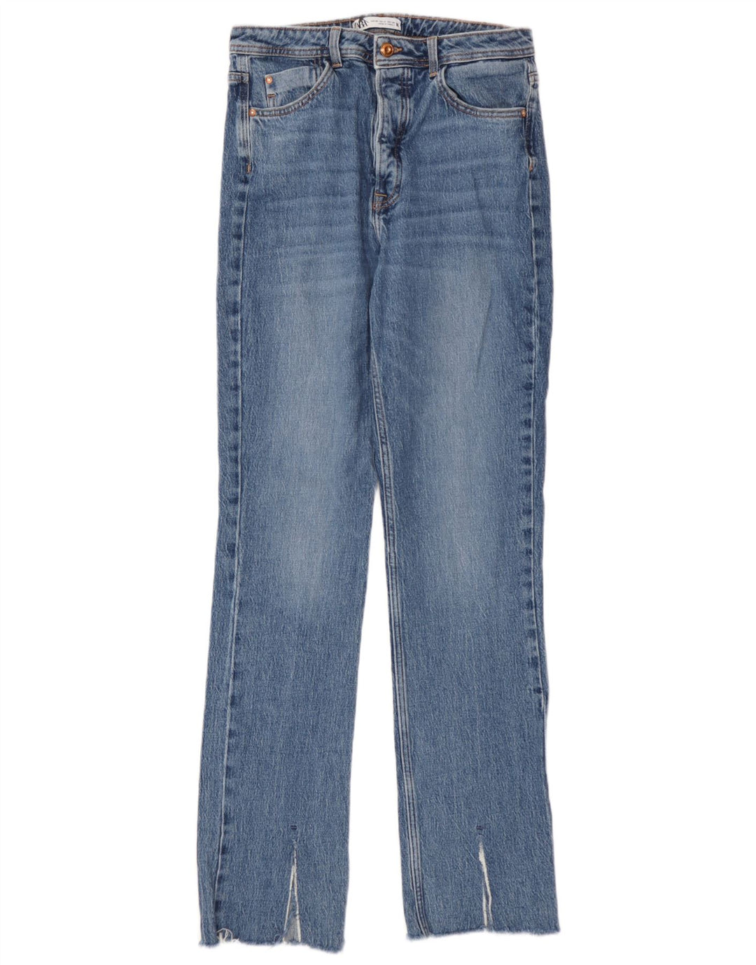 Zara Damen Straight Jeans EU 40 Medium W30 L32 Blaue Baumwolle
