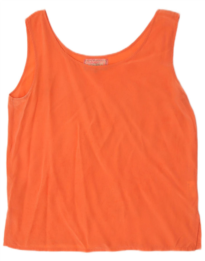 HANAITI Damen Weste Top UK 14 Medium Orange Seide
