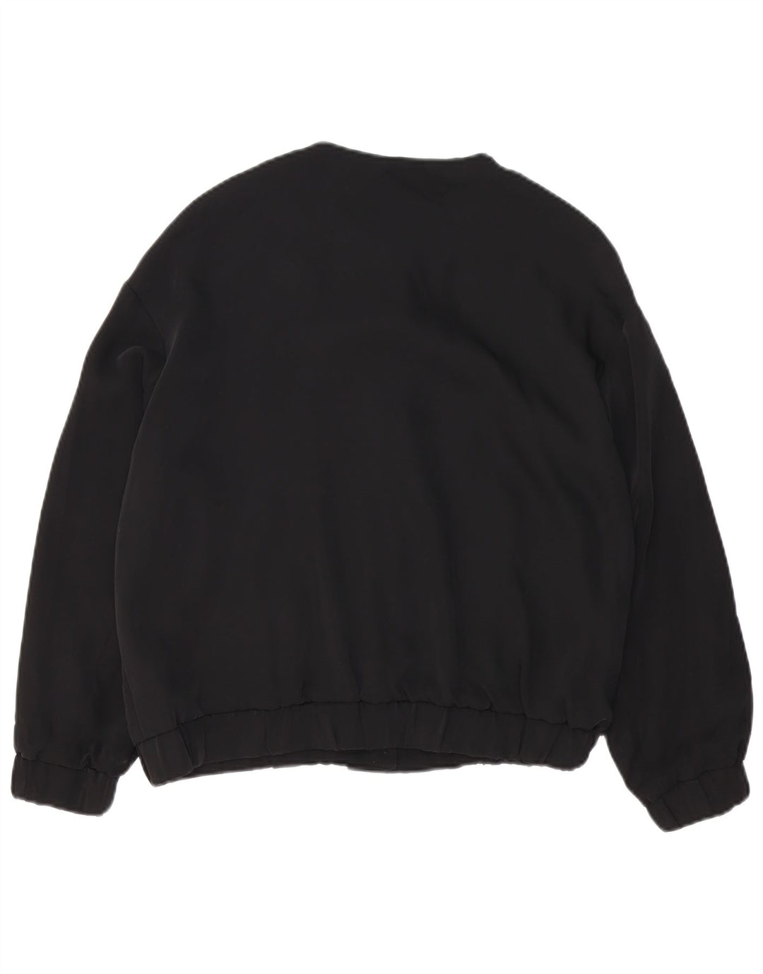 Zara Damen Übergroße Bomberjacke UK 10 Small Schwarz Polyester