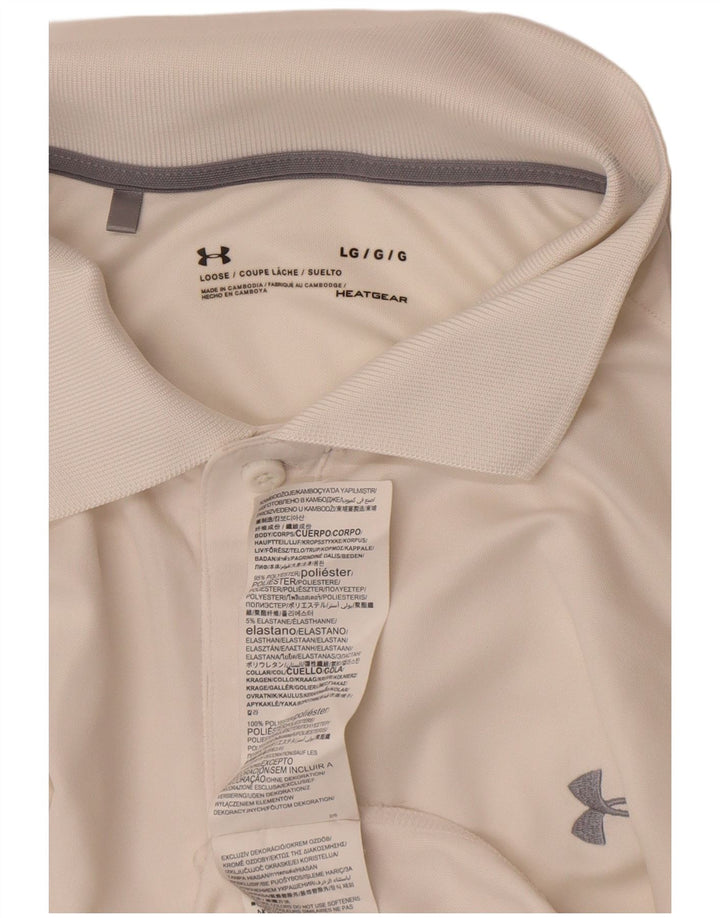 Under Armour Herren Heat Gear Poloshirt, großes weißes Polyester