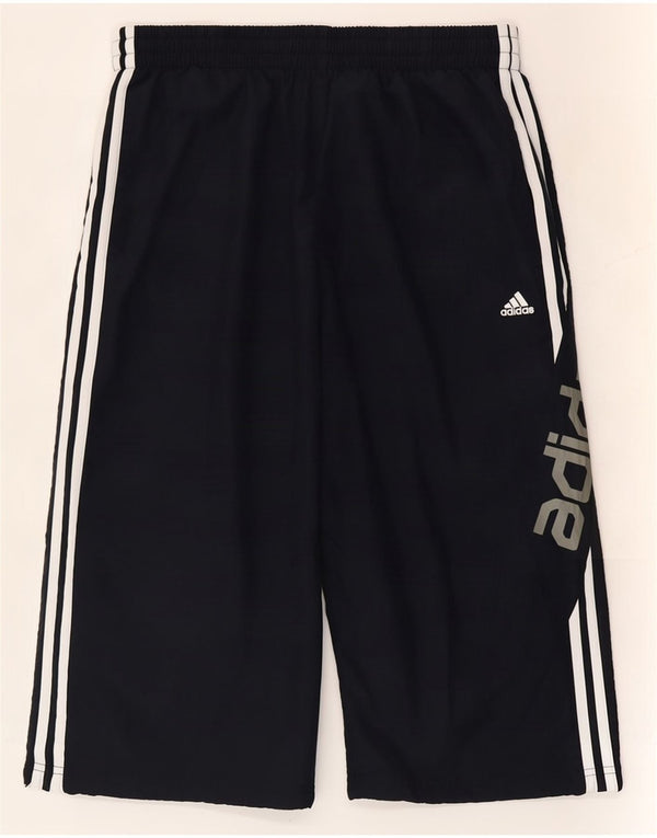 Adidas Damen Graphic Bermuda Sport Shorts UK 16 Large Marineblau Polyester