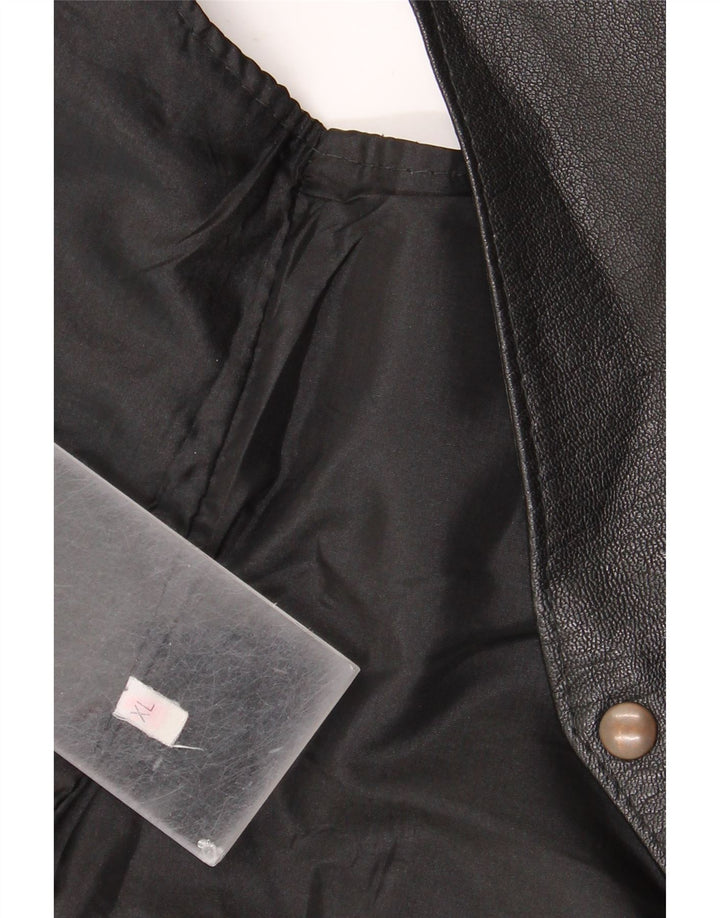 Vintage Herren Lederweste XL Schwarz