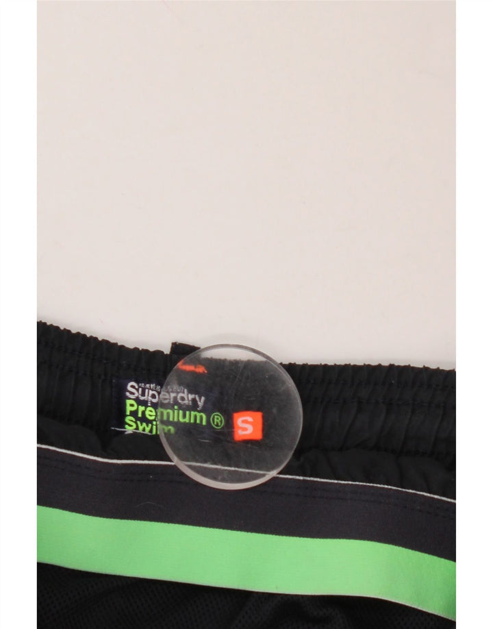 SUPERDRY Mens Graphic Swimming Shorts Small Navy Blue Polyester