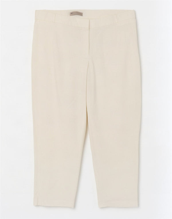 Marks & Spencer Damen gerade geschnittene Hose UK 16 Large W34 L24 Weiß
