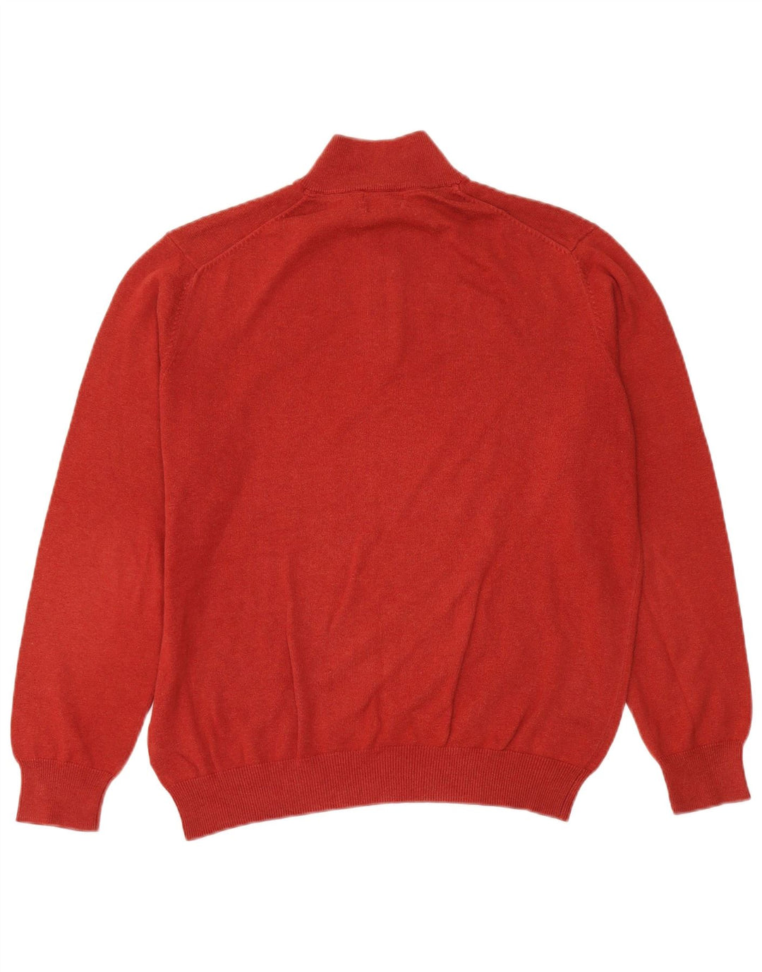 MASSIMO DUTTI Herren-Pullover mit Reißverschluss am Hals, große rote Baumwolle