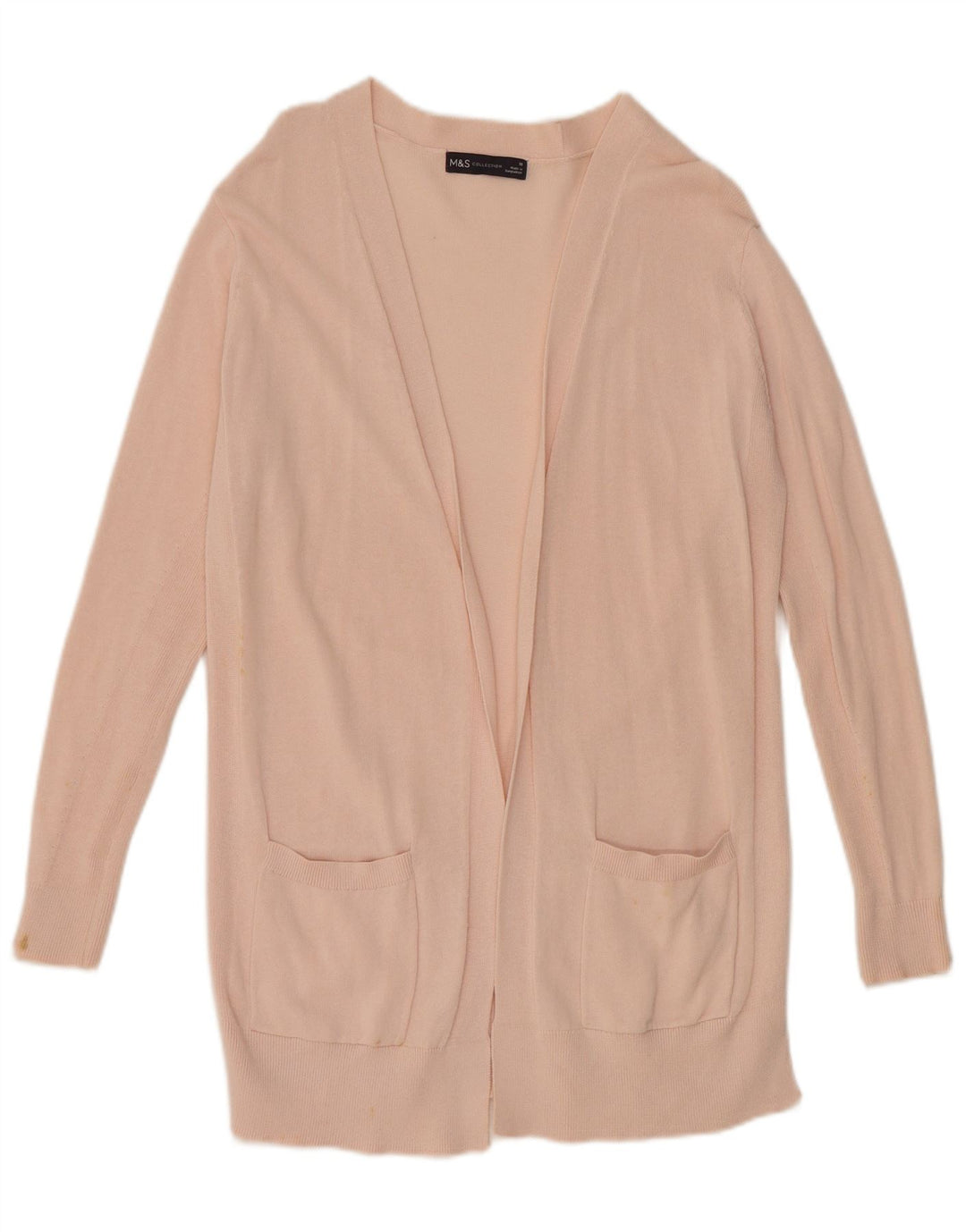 Marks & Spencer Langer, übergroßer Damen-Strickjackenpullover, Gr. 10, Größe S, Rosa