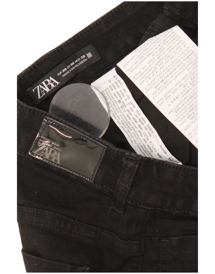 Zara Damen Schlagjeans EU 38 Small W28 L31 Schwarze Baumwolle