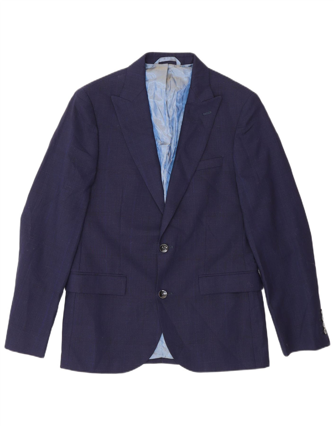Dkny Herren-Blazer mit 2 Knöpfen, schmale Passform, UK 38, mittelmarineblaue Wolle