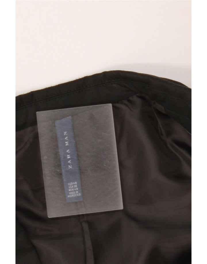 ZARA Herren 2-Knopf-Blazerjacke EU 48 Mittelschwarz