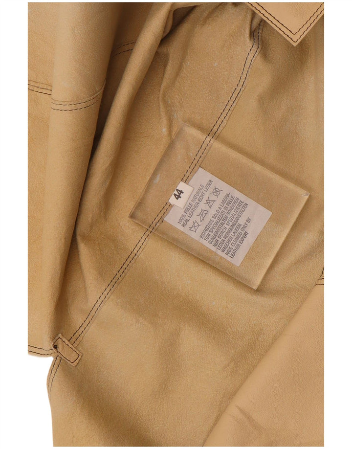 Vintage Damen Lederweste IT 44 Mittelbeiges Leder