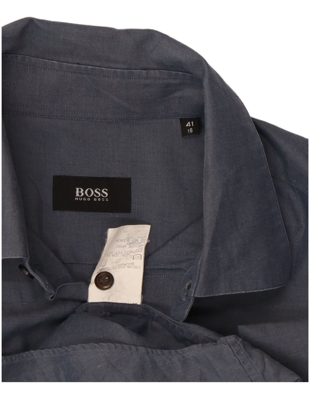 Hugo Boss Herrenhemd Größe 16 41 Große marineblaue Baumwolle