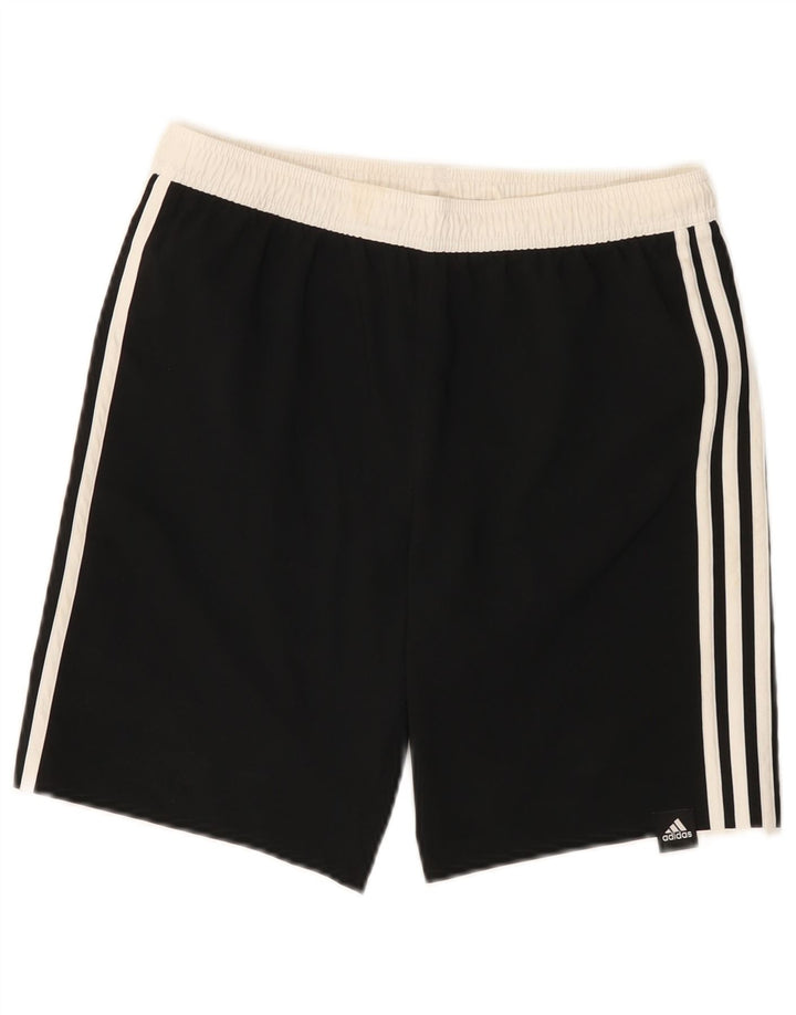 Adidas Sportshorts für Jungen, 13–14 Jahre, schwarzes Colourblock-Polyester