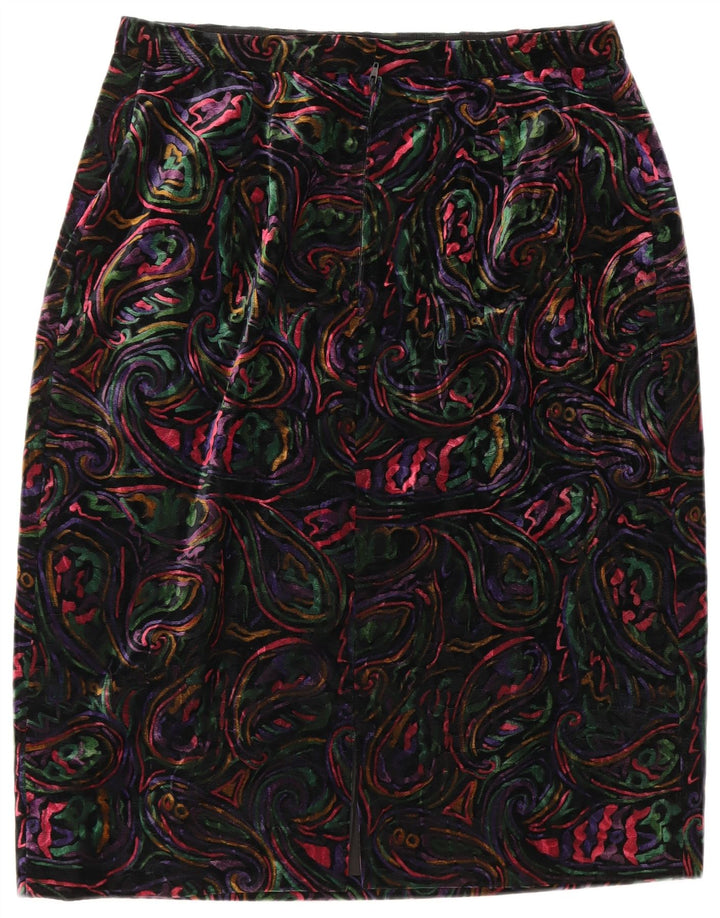 VINTAGE Damen 1 Knopf 2-teiliges Rockset UK 12 Medium W32 Mehrfarbig