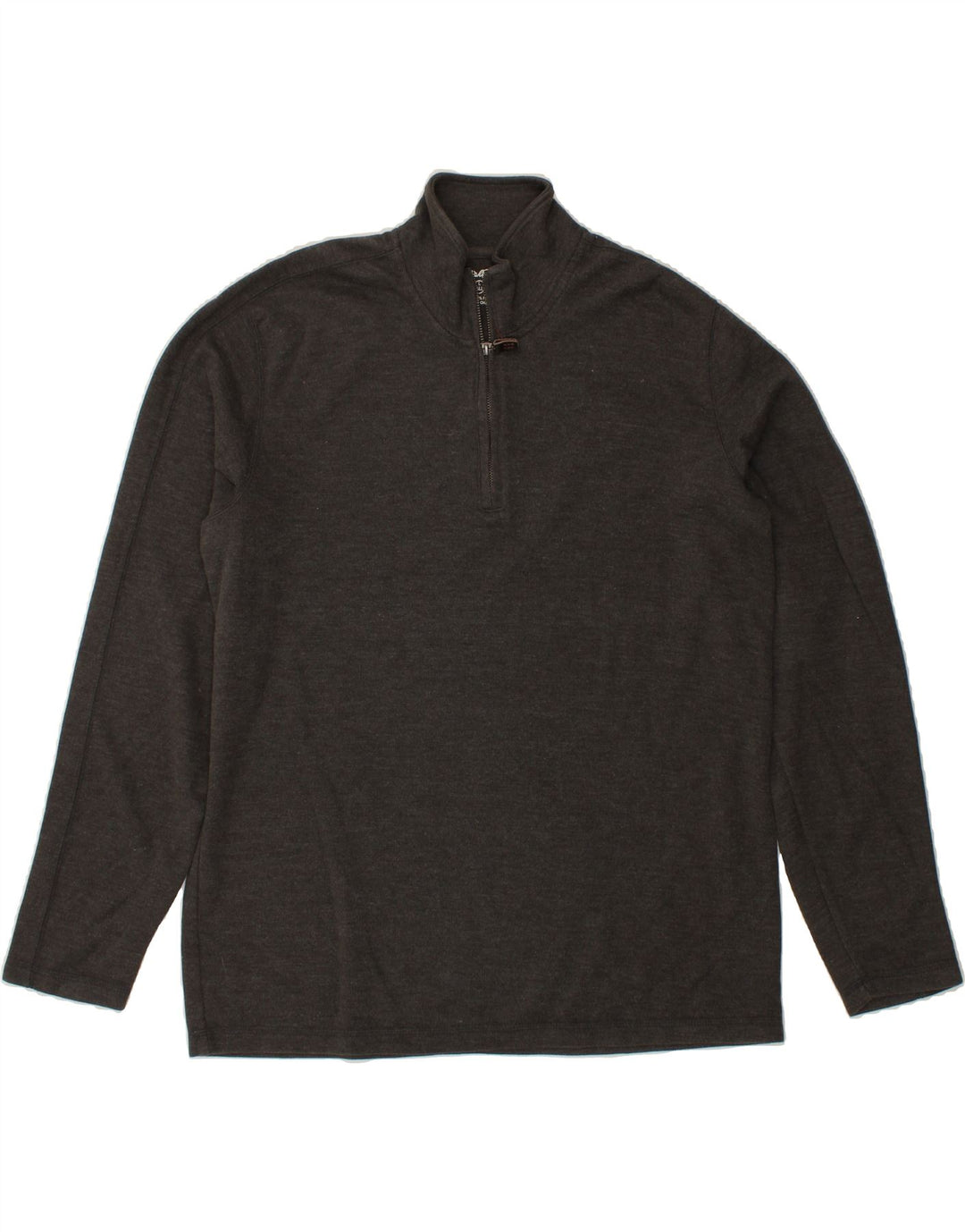 EDDIE BAUER Mens Tall Zip Neck Sweatshirt Jumper Large Grey Cotton Vintage Eddie Bauer and Second-Hand Eddie Bauer from Messina Hembry 