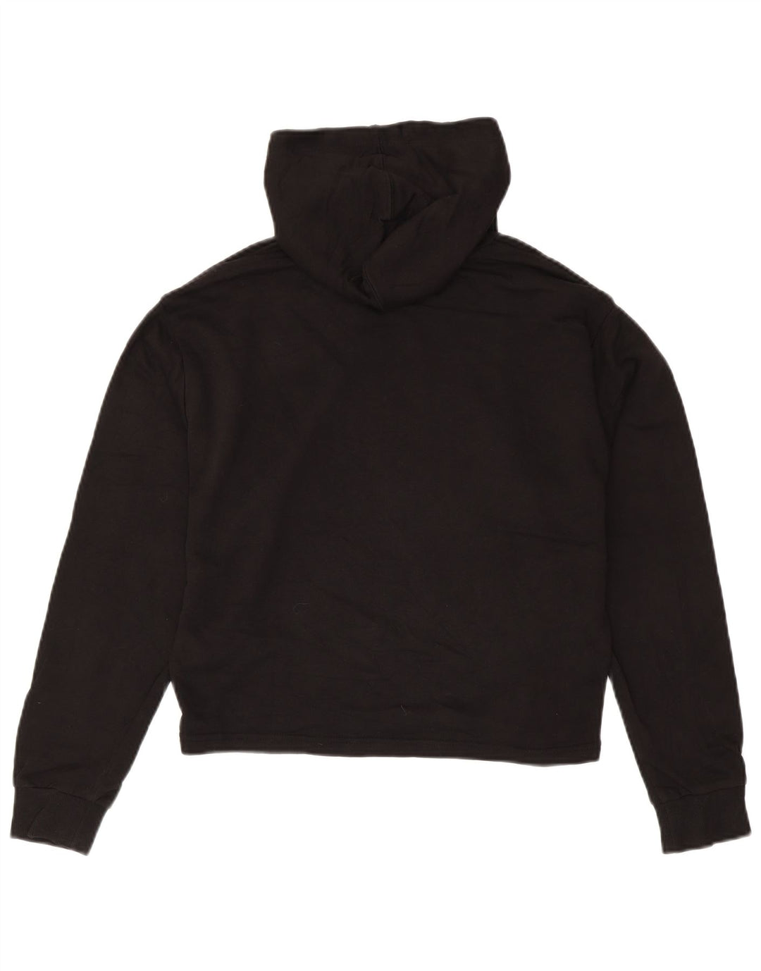 PUMA Womens Oversized Crop Graphic Hoodie Pullover UK 10 Small Schwarz Baumwolle