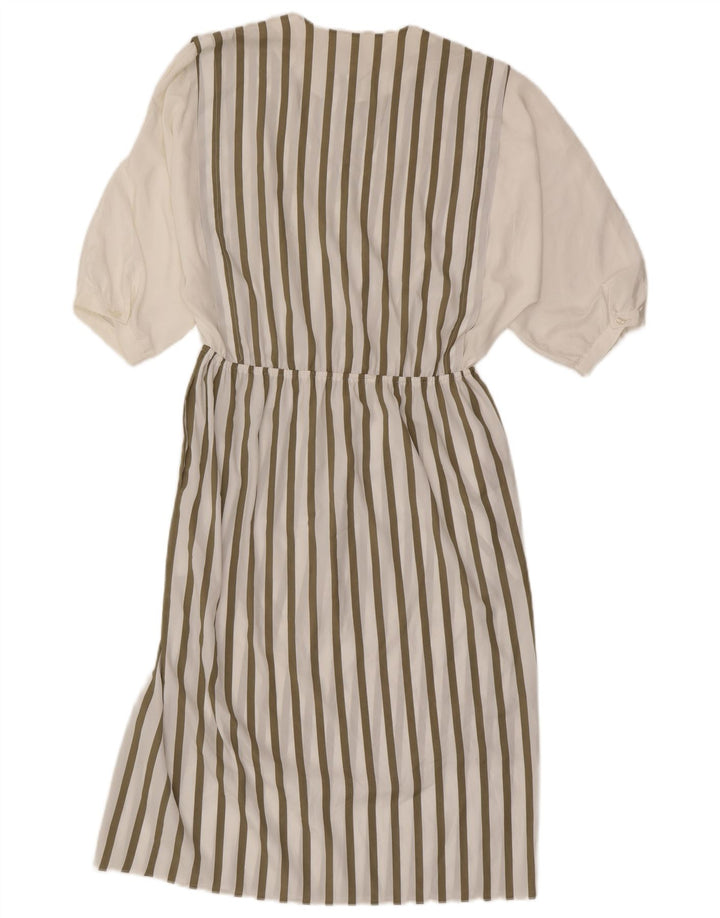 Vintage Damen Maxikleid in Übergröße, EU 36, kleine weiße Nadelstreifen