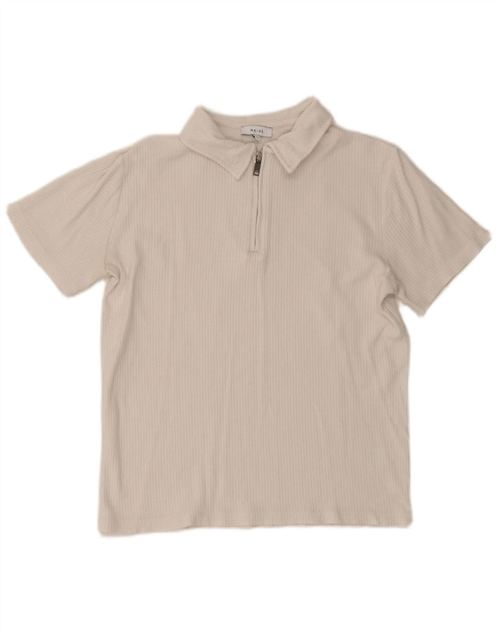 REISS Damen Poloshirt UK 6 XS Weiße Baumwolle