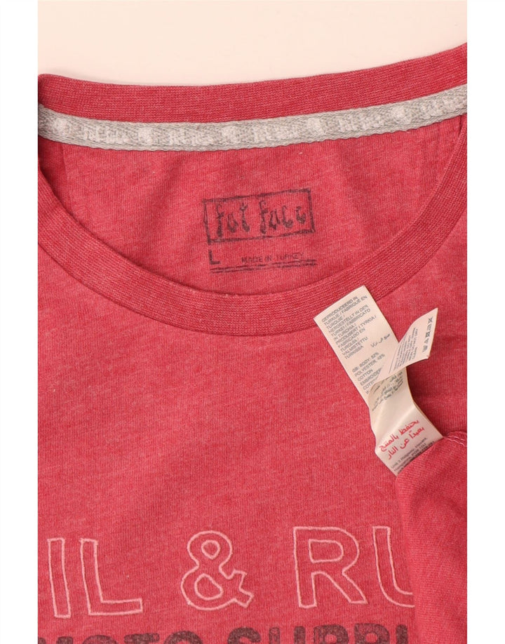 FAT FACE Herren Grafik-T-Shirt Top Groß Rot Baumwolle
