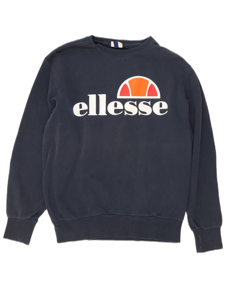 Ellesse Herren-Sweatshirt mit Grafik, groß, marineblau, Baumwolle
