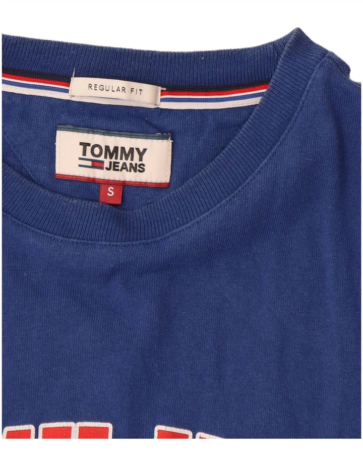 TOMMY HILFIGER Herren-T-Shirt mit normaler Passform, Grafik, Größe S, blau, Baumwolle